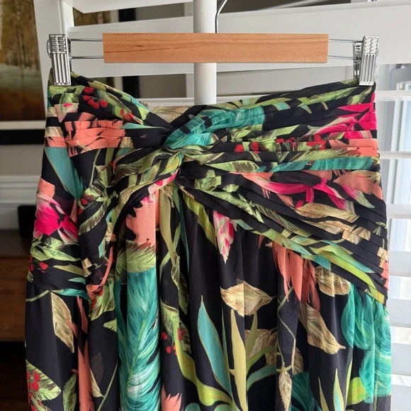 PATBO Pleated Floral-print Chiffon Maxi Skirt In Black Multi Floral - Picture 5 of 7